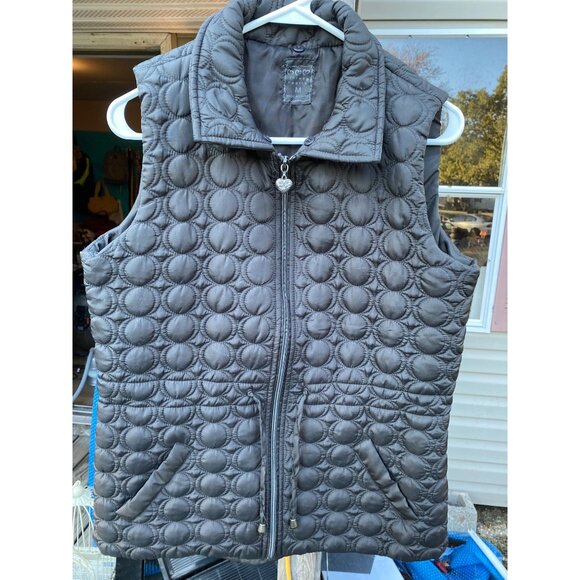 Quilted Puff Vest With Circle Pattern & Zipper Closure By Three Hearts - Womens - Picture 2 of 5